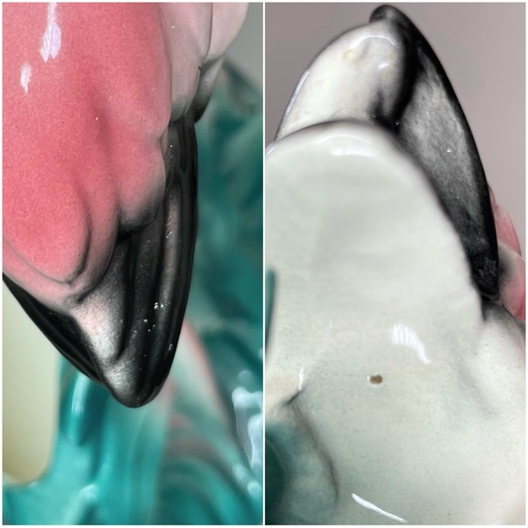 Vintage 1950s MCM Ceramic Standing Pink Flamingo Planter Figurine - Picture 15 of 16